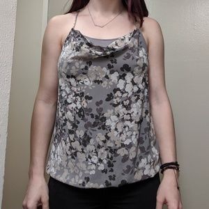 Gray floral tank